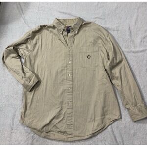Chaps Ralph Lauren Men's Khaki XL Long Sleeve Button Down‎ work Shirt